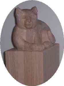 Carved cat memorial: Click to enlarge